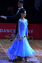 New Century Dance Suit Morden Dress Morden Performance Dresses Drenba Dance Dress Light Blue Race Dress National Mark Dance Dress
