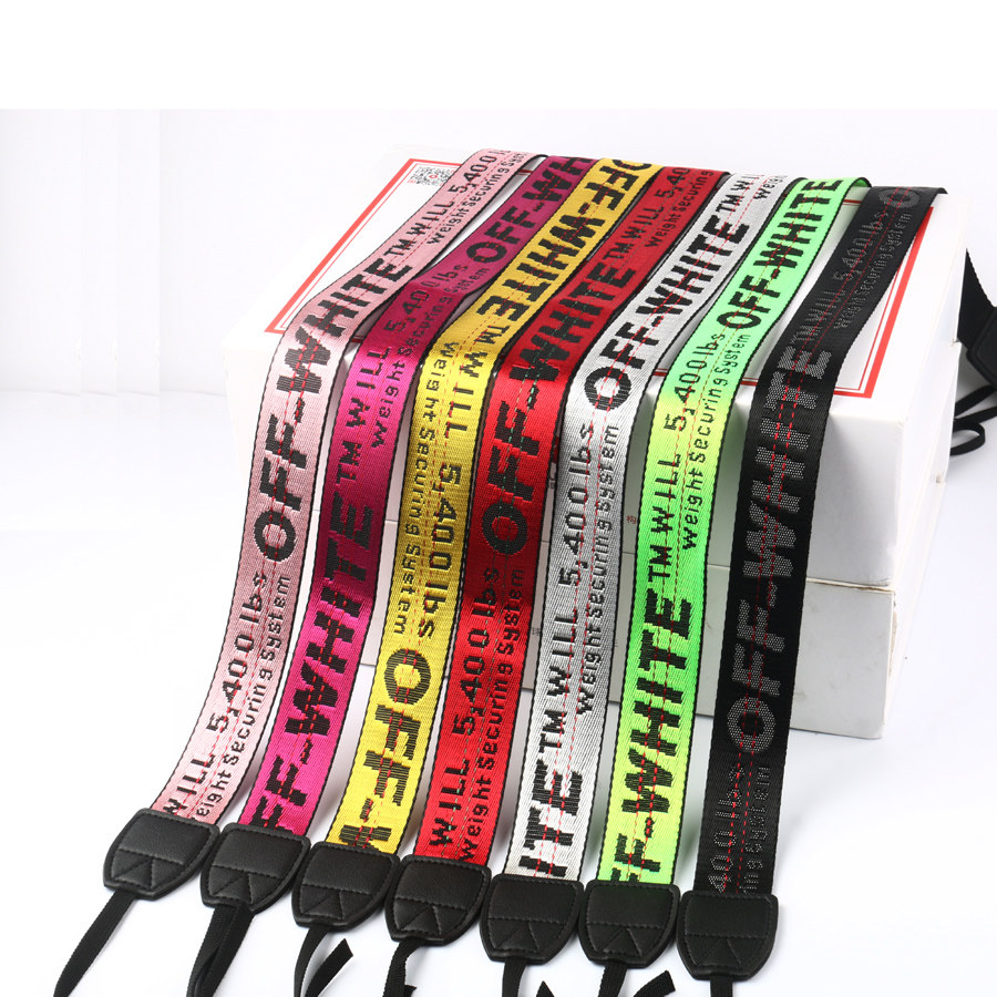 SLR camera strap Micro single camera shoulder strap letter offwhite personalized letter camera strap 5 colors