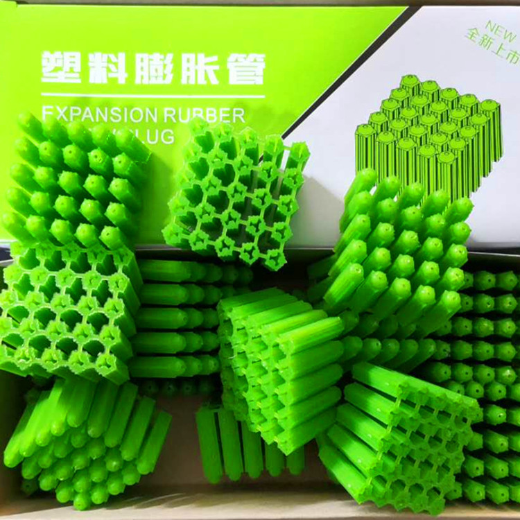 Plastic bulge tube 6cm not easy to break, good toughness, impact-resistant rubber plug, self-tapping screw, flat expansion tube, 500 grain a box