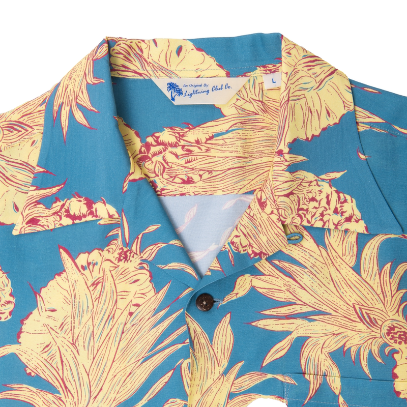 Lightning Club Traditional Floral American Retro Cuban Collar Rayon Hawaiian Shirt Aloha
