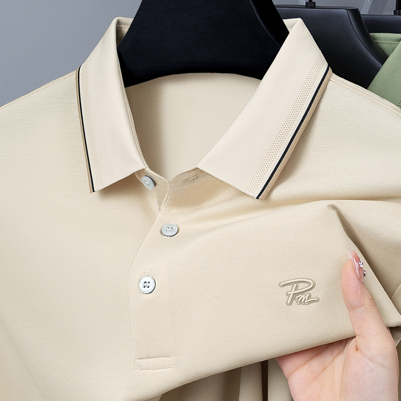 Polo Shirt Men's Long-Sleeved Spring and Autumn New Business Casual Pure Cotton T-Shirt Men's Versatile Lapel Bottoming Shirt Top Polo Shirt Men's Long-Sleeved Spring and Autumn New Business Casual Pure Cotton T-Shirt Men's Versatile Lapel Bottoming Shirt Top