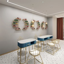 Net red light luxury manicure table and chair set iron nail table table single double three special economy