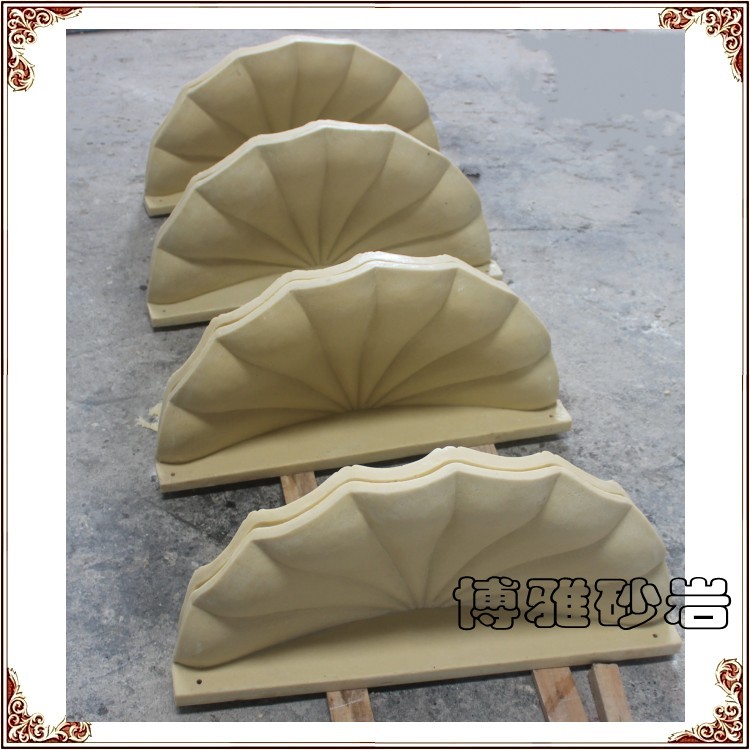 Sandstone water basin sandstone flowing water wall sculpture artificial yellow rust stone relief half-side flowing water flower pot wall hanging flower bowl