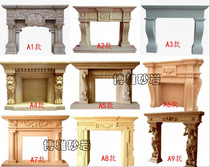 Professional customized sandstone sculpture fireplace fiberglass European style fireplace core artificial stone mantel hotel villa decoration