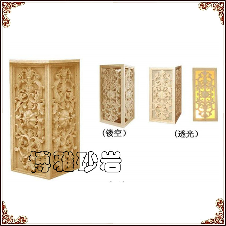 Art sandstone glass fiber sculpture hollow pile flower basin base villa garden landscape fixture