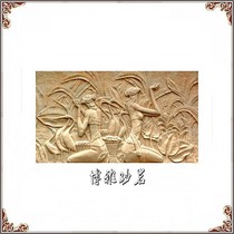 Sandstone European figure relief Dai girl sandstone glass fiber reinforced plastic sculpture background wall mural Hotel Villa decoration