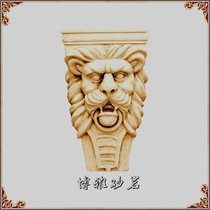 Sandstone relief European style background wall sandstone flower pot art fountain image Roman column sandstone beam support lion head support