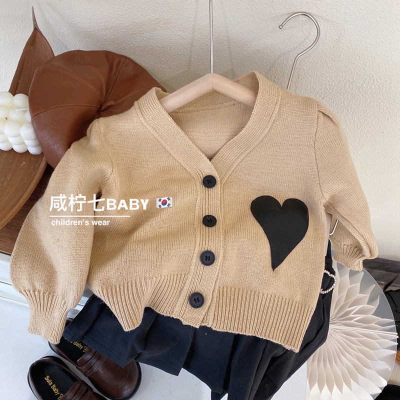Renaissance bubble sleeve sweater sweater jacket girl child in 2022 a hundred Korean children's clothing