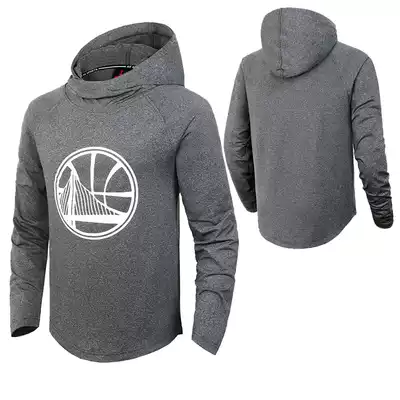 Spring and autumn guard pants thick cotton T warriors jersey basketball jersey training suit elastic long-sleeved thick cotton T pullover hoodie jacket men