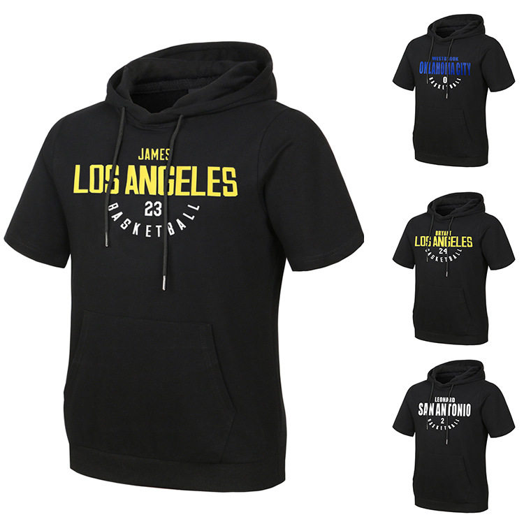 Summer training suit T-shirt short sleeve hooded sweatshirt sportswear jersey cotton basketball hoodie gym outfit sportswear gym hooded sweatshirt