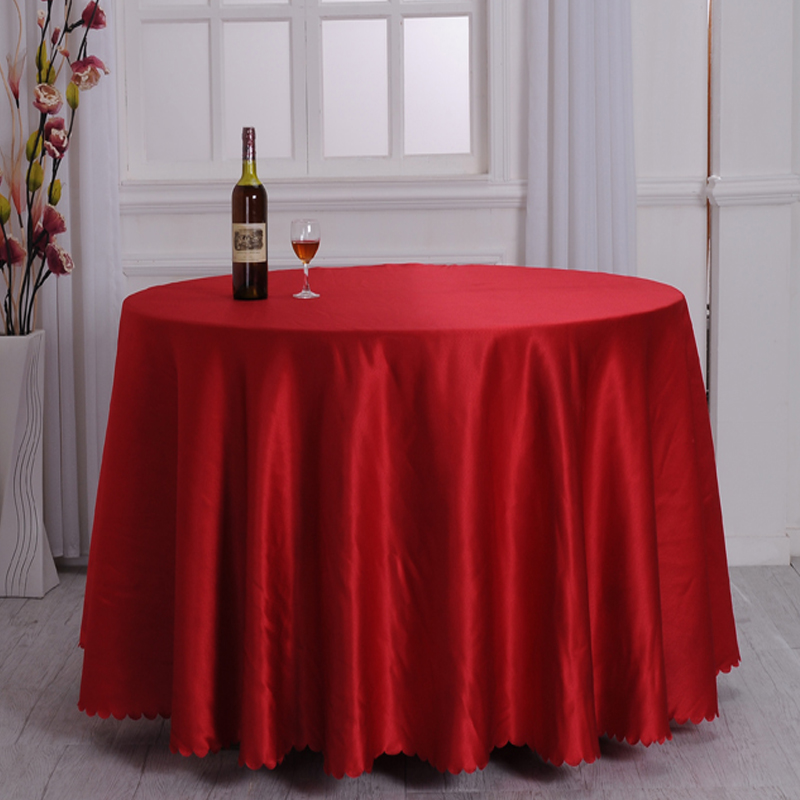 Khách sạn sang trọng khăn trải bàn tùy chỉnh vòng dày đỏ satin đám cưới tiệc hội nghị khăn trải bàn bàn tiệc vải - Khăn trải bàn khăn trải bàn hội nghị