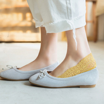 5 pairs of socks women lace boat Socks thin cotton shallow silicone non-slip invisible socks socks summer Korean deodorant