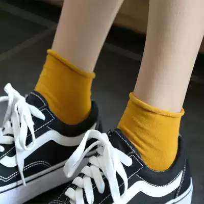 3 pairs of socks pao pao wa girls socks Korean College wind cotton spring and autumn wild crimping ins Red