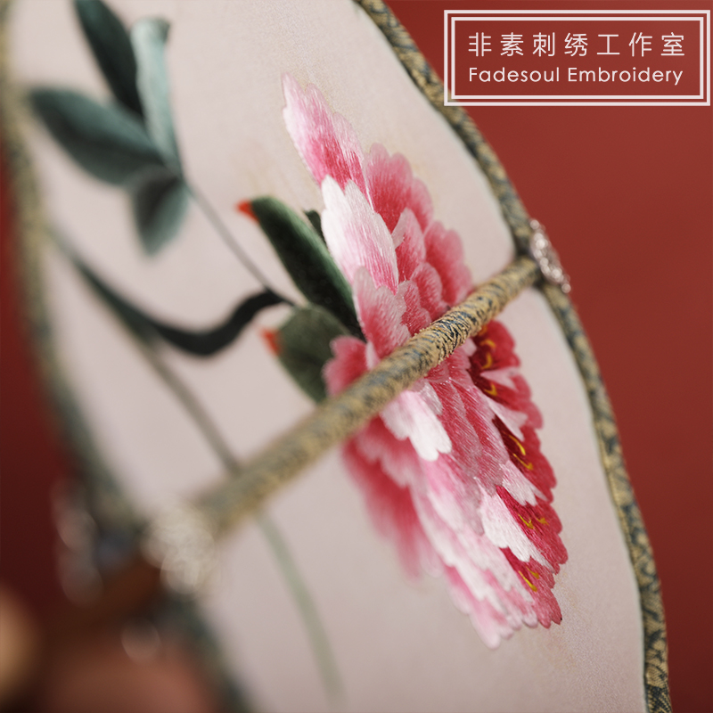 The curtain from the antique retro - head embroidery fan manual embroidery fan fan embroidery fan with Han clothing fan