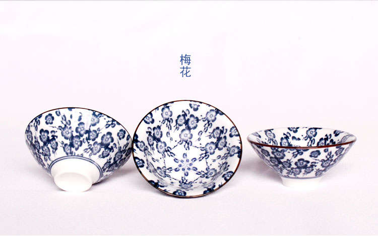 Retro Blue and White Sứ Trumpet Fighting Kung Fu Cup Master Cup Trải qua gốm sứ Jingdezhen Trà Puer Bộ tách trà đơn - Trà sứ binh tra