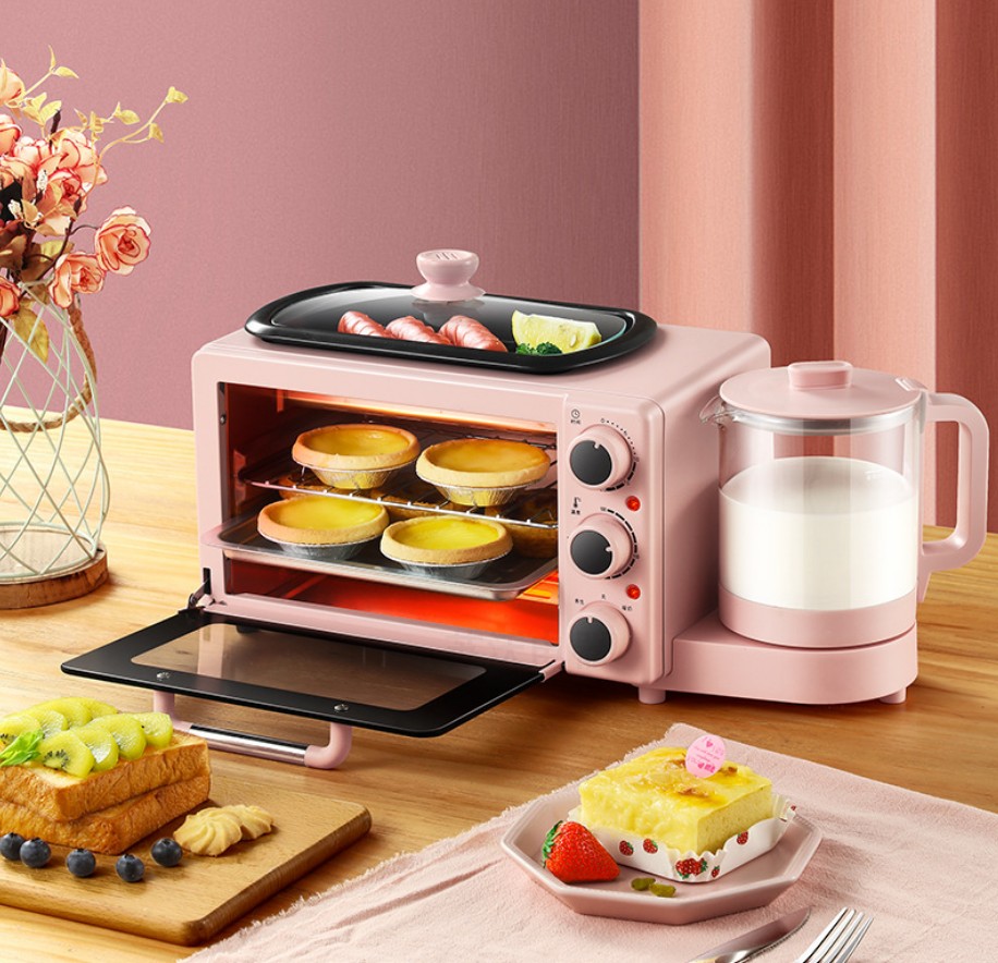 Four-in-one multifunction breakfast machine bread machine bread machine sandwich machine fully automatic home small mesh red breakfast god-Taobao