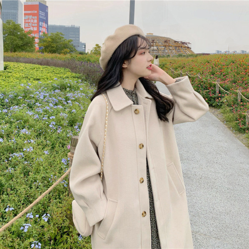 Gross jacket female small child 2023 new autumn and winter advanced senses Korean students thicken cashmere subdresses-Taobao