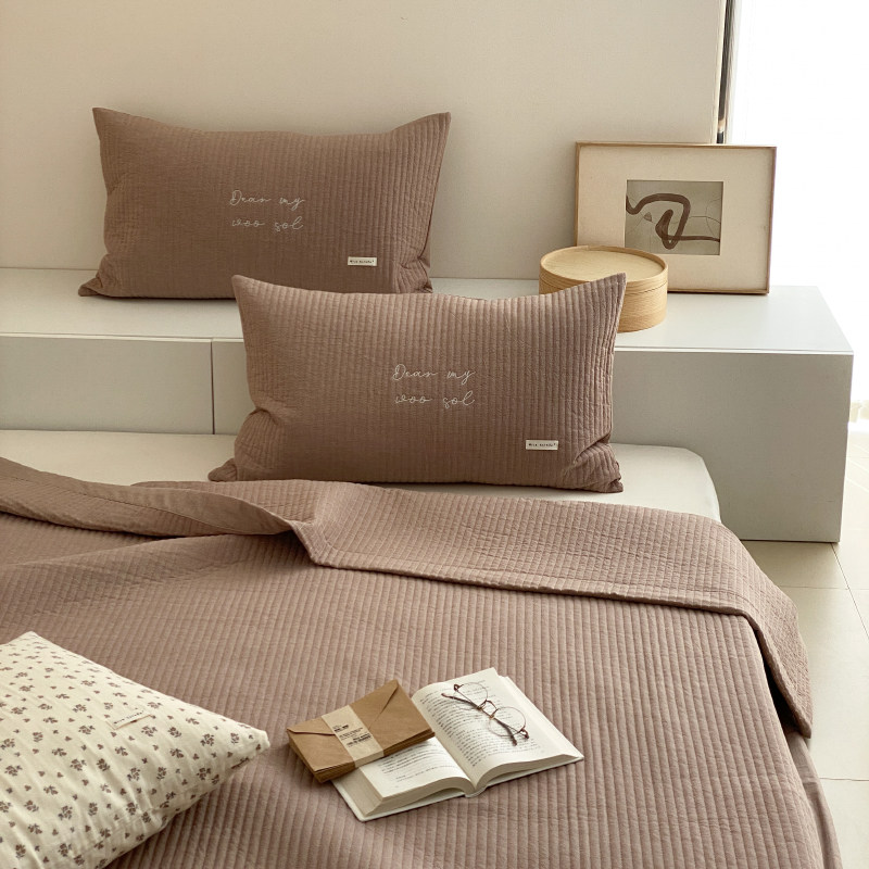 ins south korea high sense quilted bed cover three sets minima bifacial pure cotton clip cotton thickened sheet all season universal