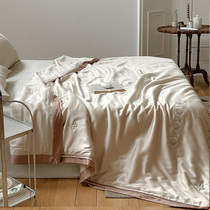Embroidered tencel fiber summer by summer air conditioning by thin summer cool by summer washable ice silk thin quilt double