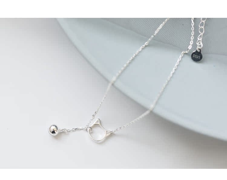 S925 sterling bạc dễ thương mèo con vòng chân chuông mặt dây sinh viên cô gái trái tim mềm em gái tươi sinh nhật món quà nữ lắc chân nữ phong thủy