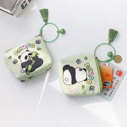 Cute little panda students coin purse mini compact portable earphone lipstick storage bag small fresh spring new style