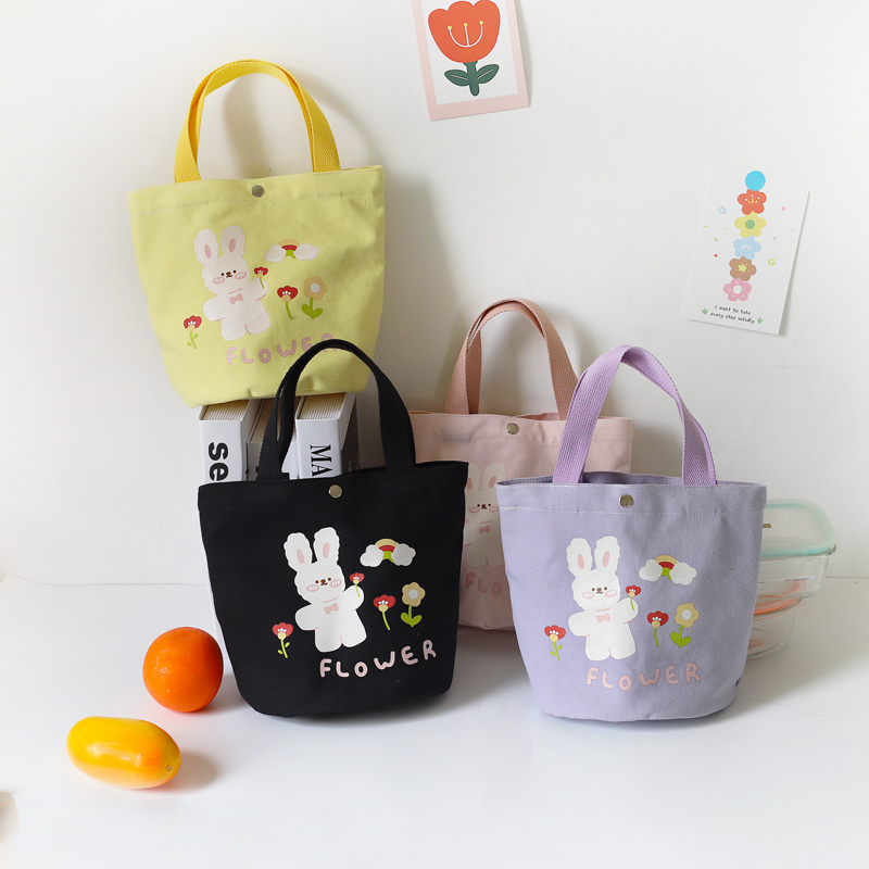 Cute little rabbit handbag Han edition of simple small fresh canvas pack in sweet girl bag 2022 new style