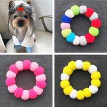 Pet Hair Polo Necklace Net Red Identical Neck Ring Kennel Dog Collar Kitty neck Neck Small Medium Dog Colored Candy Ball Necklace