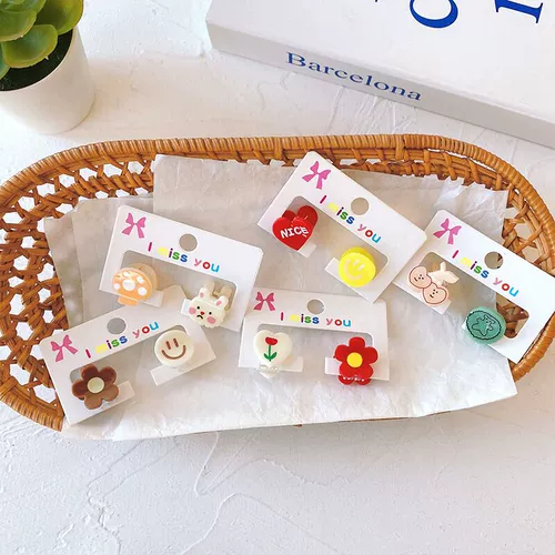 Заколка для волос, маленькая мультяшная заколка-крабик, аксессуар для волос, в корейском стиле