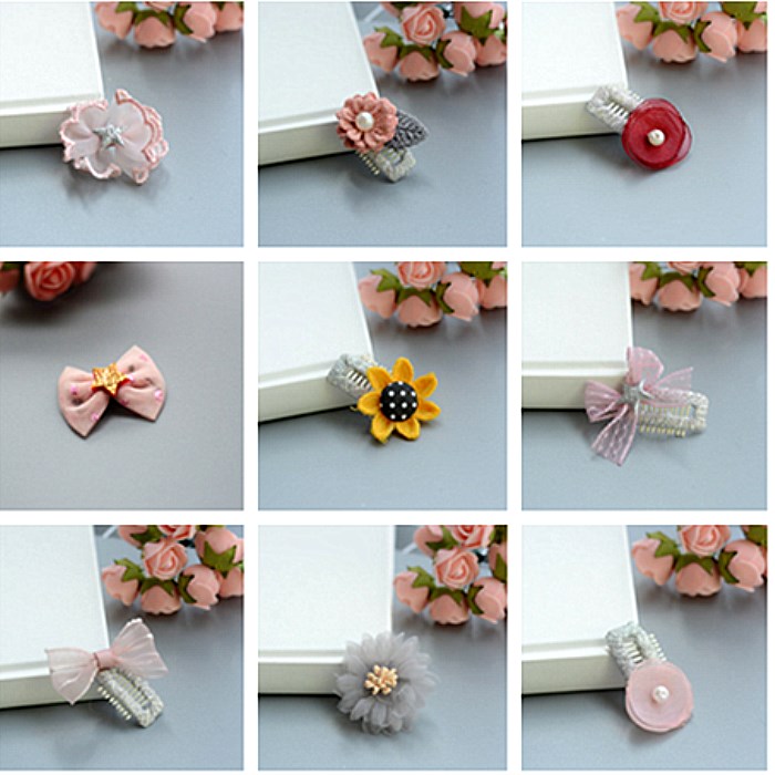Pet hair accessories, dogs don't hurt hair, broken hair clip Teddy Yorkshire wrap cloth winding light yarn hair clip