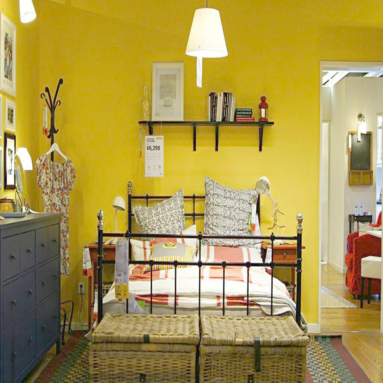 Red yellow peacock blue interior wall exterior wall paint color latex paint paint waterproof sunbathing small barrel wall paint