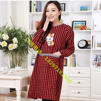 Oversize adult blouse Men and women reverse dressing Kitchen reverse dressing overalls Anti-fouling blouse Cotton long-sleeved apron