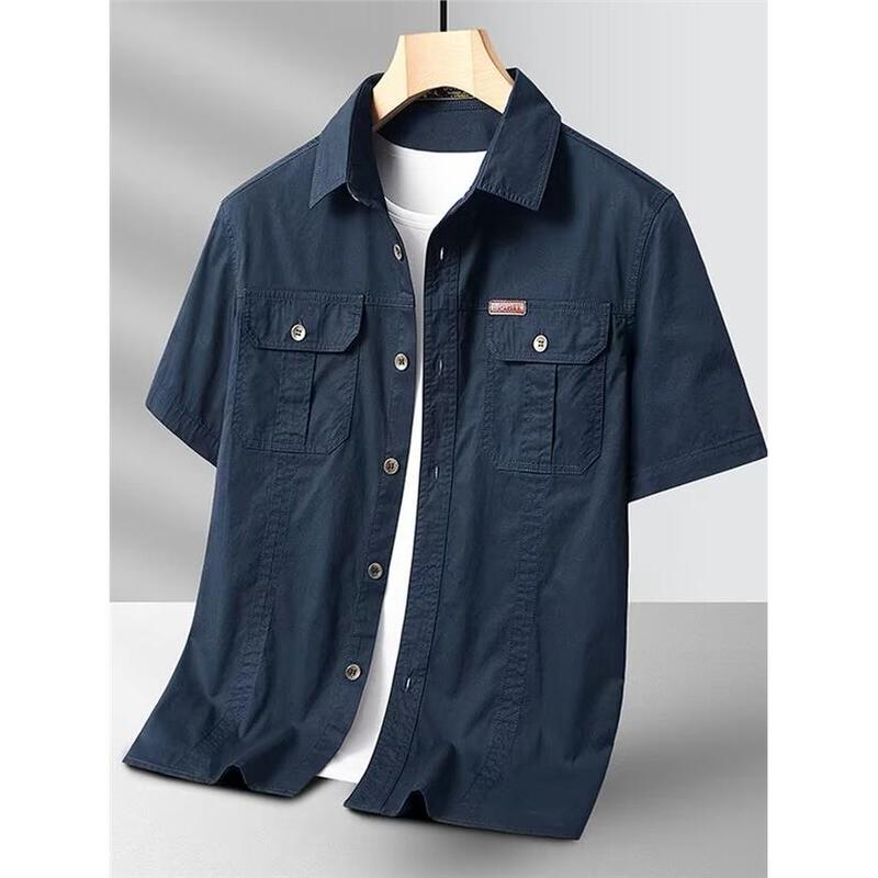 Clearance Short-Sleeve Shirt for Men, Outdoor Hiking and Mountaineering Summer Top, Sports Breathable American-Style Work Shirt Jacket