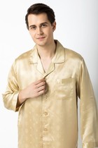 Suzhou Silk Real Silk Sleepwear Mens High Quality Comfort Mulberry Silk Long Sleeve Long Pants Home Conserved Suit Spring Autumn Season