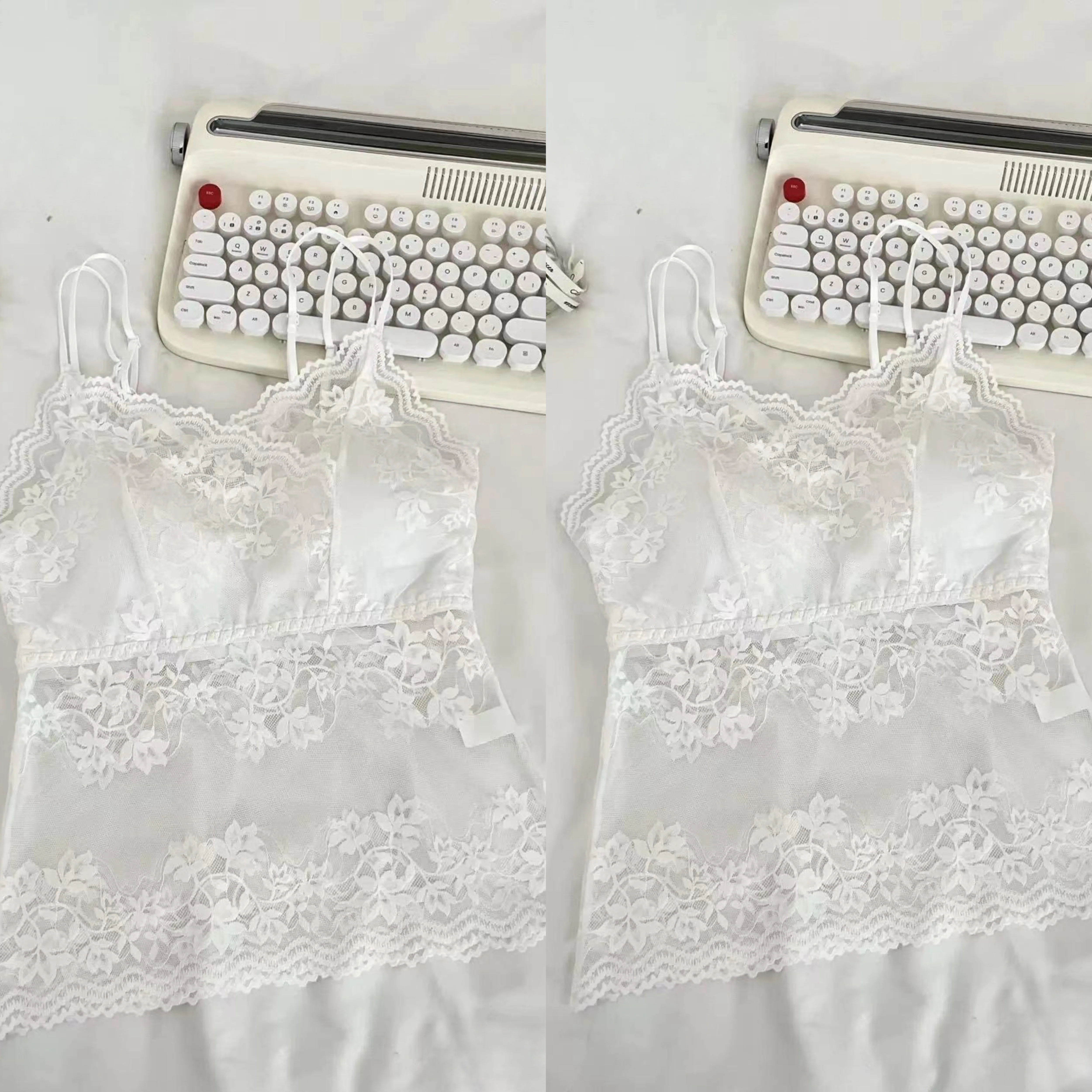 Летний гипюр топ на лямках, топ с чашечками, тонкая защитная underwear, бюстгальтер-топ, топ-бюстгальтер