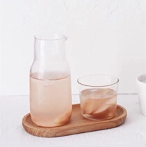 Huajia Tree) Mi Gu) One drink teapot with single cup of milk juice drink tea cup heat-resistant glass teapot