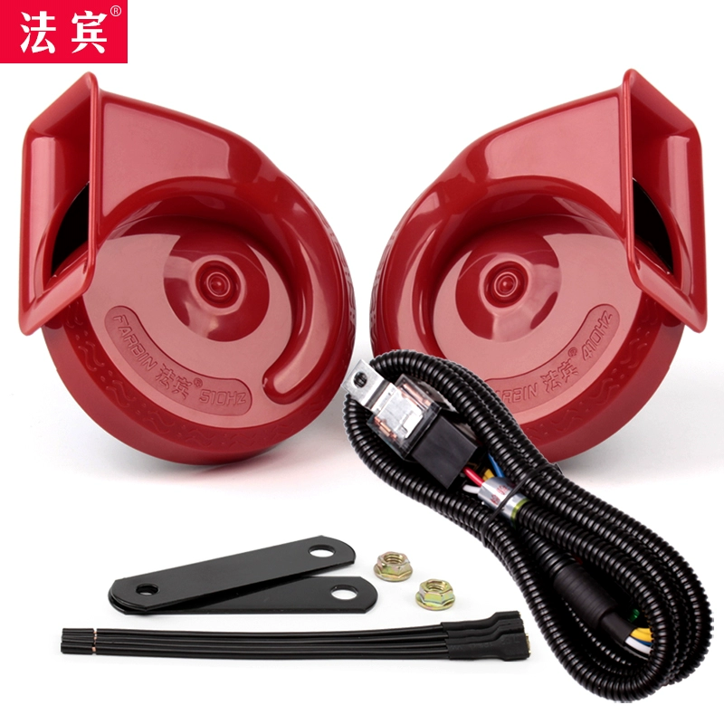 còi cảnh sát Funbin Cow Clatfuna Số Apen Red Snail Sừng kèn hơi 12v còi sên denso 
