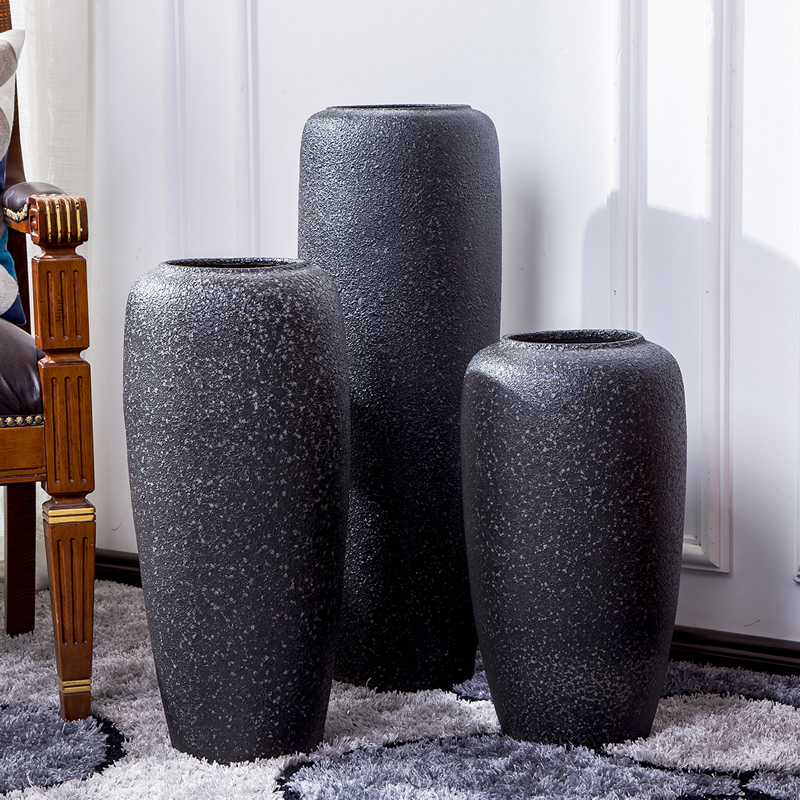 Jingdezhen ceramic big vase landed Nordic I and contracted, dried flowers, flower arrangement sitting room adornment is placed POTS restoring ancient ways
