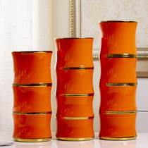 Jingdezhen Ceramic Vase ornaments Nordic guest rich bamboo dried flower arrangement home soft decoration decoration decoration