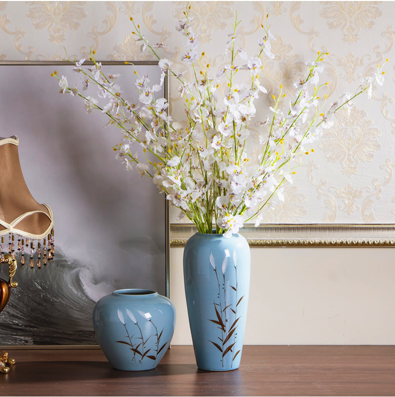 Jingdezhen ceramic vase furnishing articles dried flowers flower arrangement of I sitting room is contracted originality of new Chinese style household ornaments