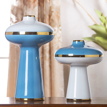 Light luxury ceramic vase modern European style ornaments living room flower arrangement dried flower model room home soft decoration