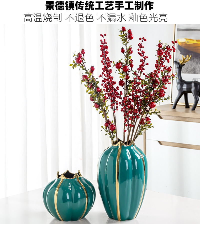 Light European - style key-2 luxury furnishing articles ceramic vase flower arranging dried flowers sitting room adornment the Nordic idea contracted water raise household decoration