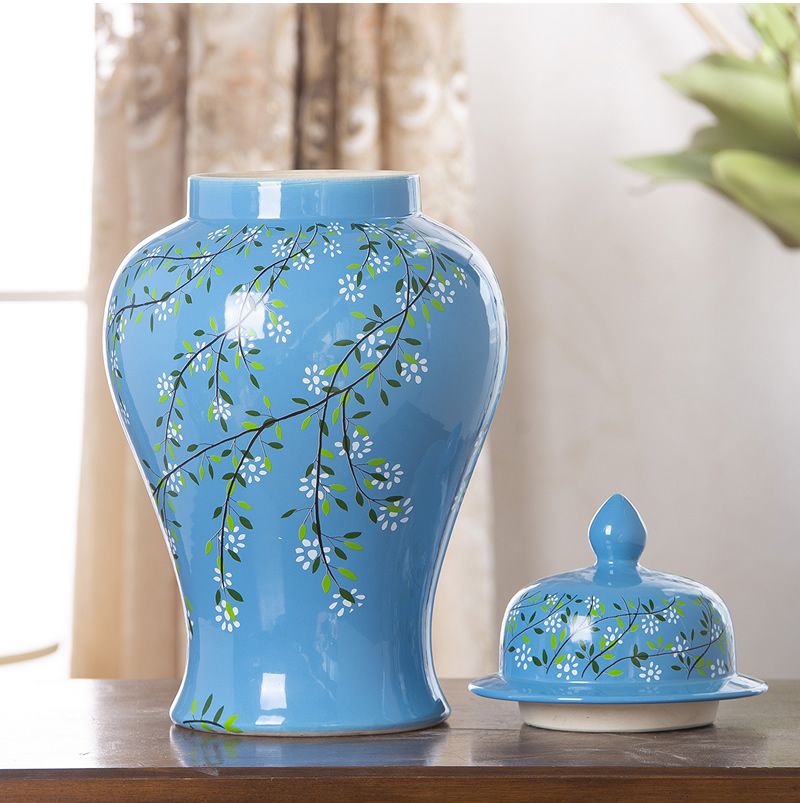 Jingdezhen ceramic vase furnishing articles of new Chinese style living room decoration flower arranging dried flower general tank household soft adornment