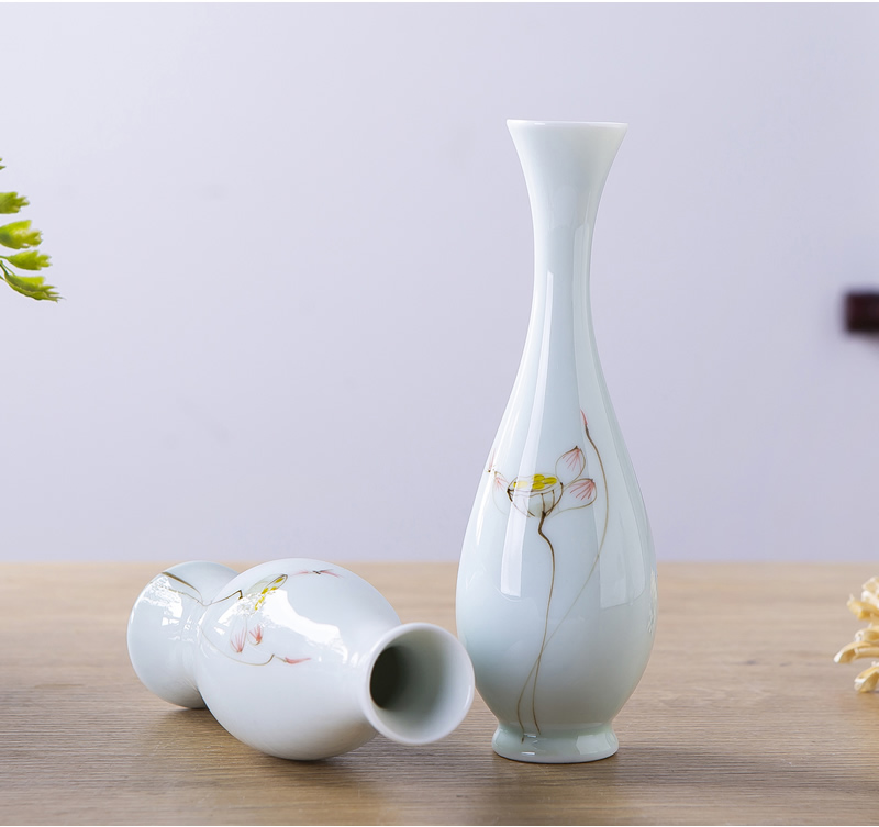 Jingdezhen ceramic floret bottle hand - made lotus flower adornment furnishing articles sitting room tea taking of new Chinese style flower arranging flowers