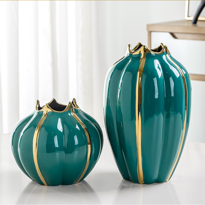 Light key-2 luxury ceramic vase furnishing articles sitting room simulation flower flowers, dried flowers, floral water table decoration home decoration