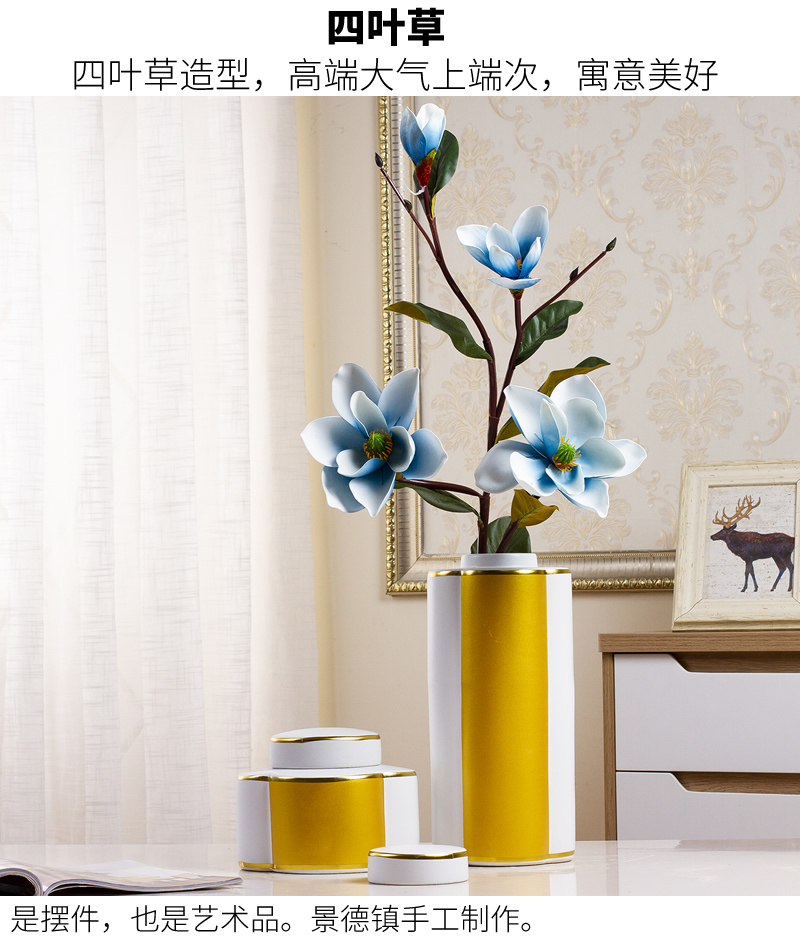 Jingdezhen ceramic decorative vase furnishing articles European contracted sitting room dried flowers flower arrangement table TV ark, soft decoration