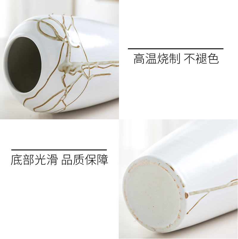 Jingdezhen ceramic vase furnishing articles Nordic dried flowers sitting room adornment flowers flower arrangement water raise creative simple decoration