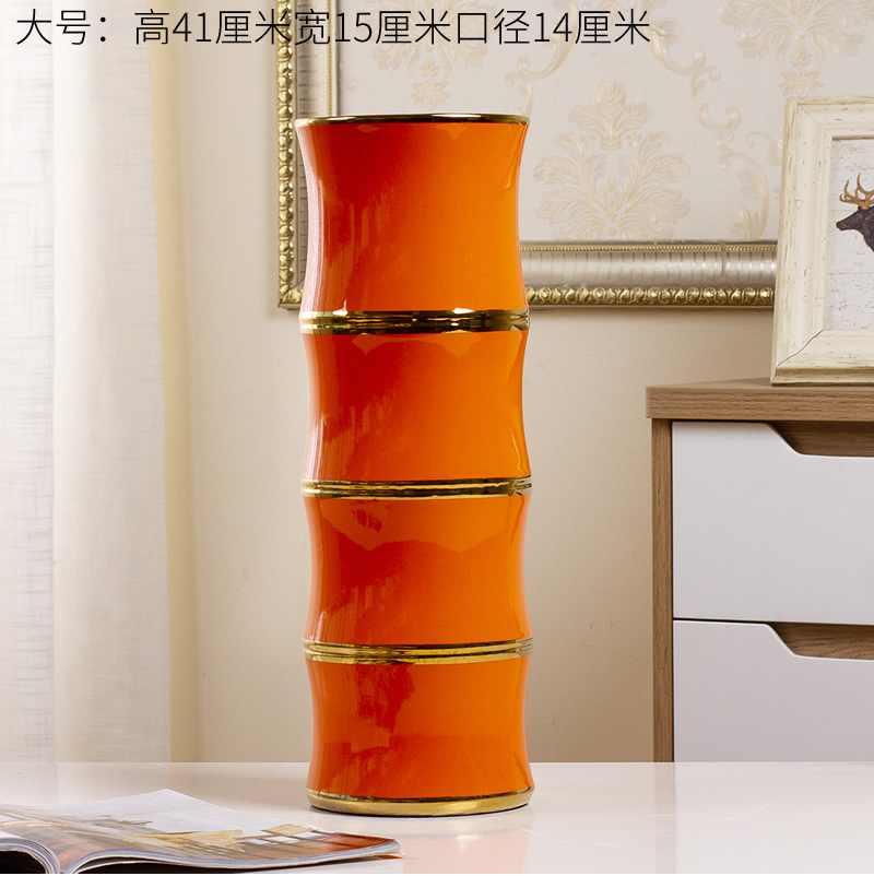 Jingdezhen ceramic vase furnishing articles Nordic guest lucky bamboo dried flowers flower arrangement home household soft outfit decoration decoration