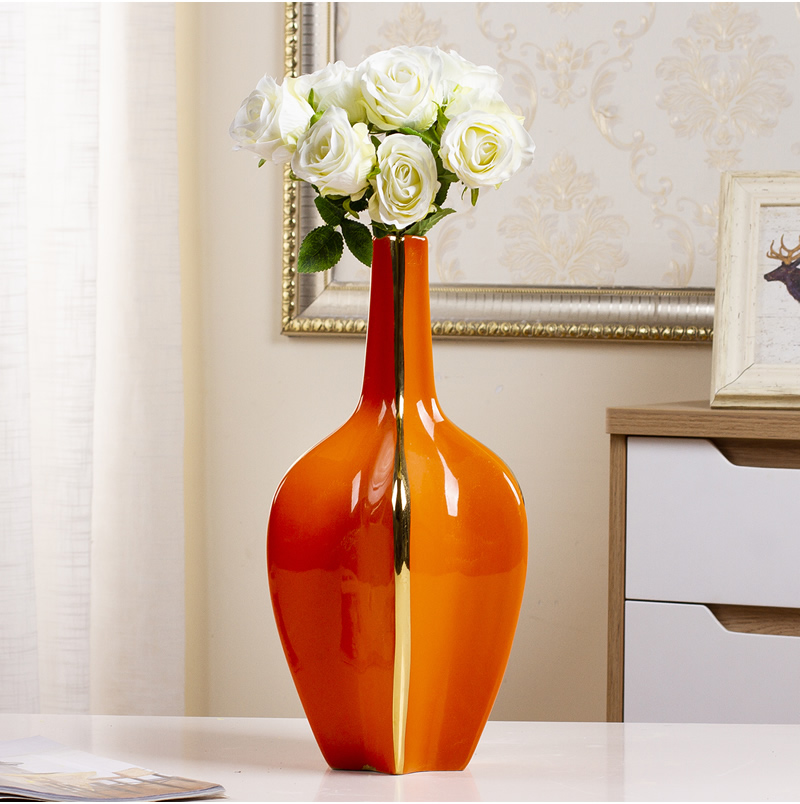 European ceramic vase light key-2 luxury furnishing articles sitting room porch TV ark, dried flowers, flower arrangement Nordic table home decoration