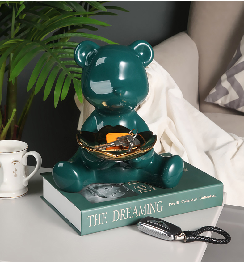 Nordic ceramic bear the receive furnishing articles ideas into feel put keys sitting room porch light much version into gifts