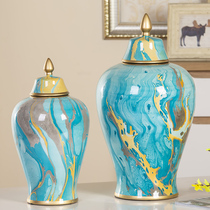  American simple general jar Ceramic vase decoration Home living room entrance dining table soft decoration dried flower arrangement decoration